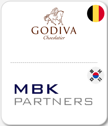 2019: negócio da Godiva no Japão, Coreia do Sul e Austrália adquirido pela MBK Partners